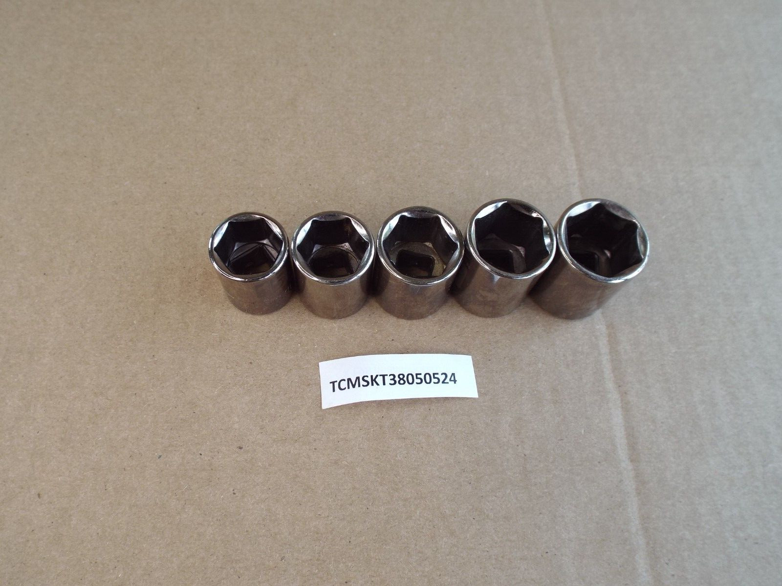 VTG 5 Pc USA Craftsman Metric Laser Socket Lot 3/8″ Dr 6 Pt 15-19mm Nice! (Read)