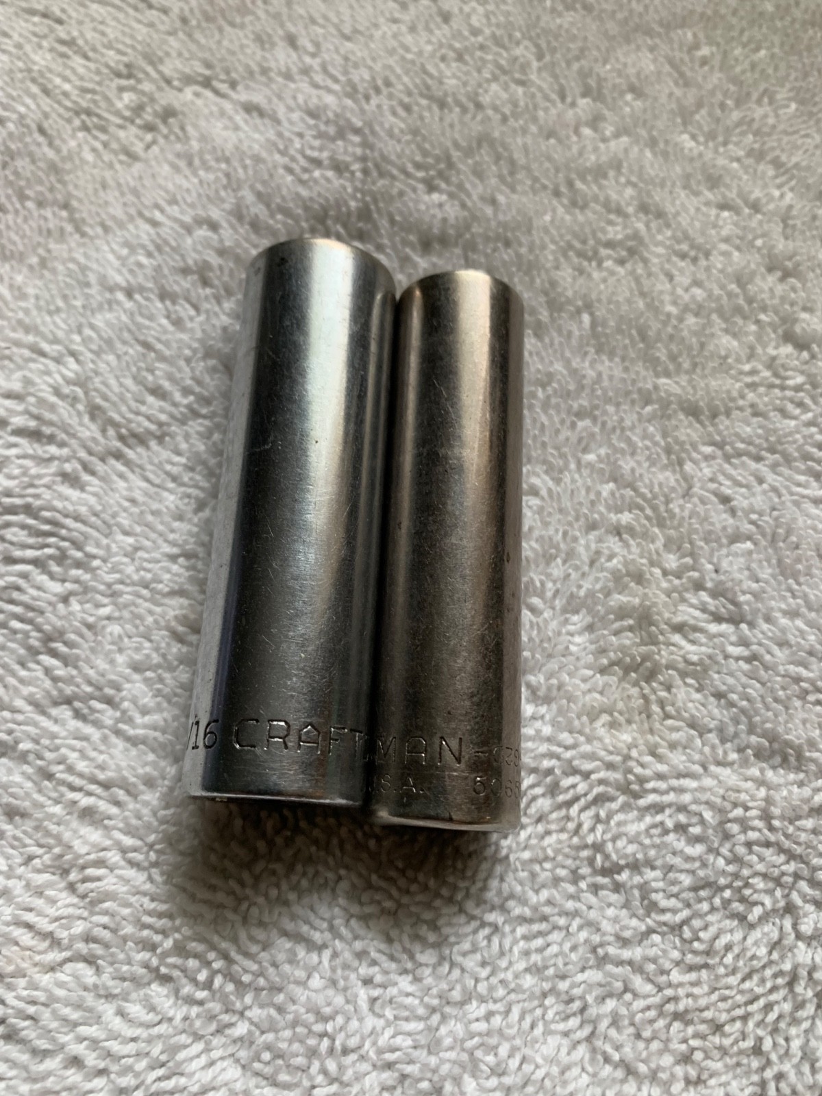 2- Craftsman 3/8″ Drive Deep Well Sockets, 12 Point, 9/16- V and 7/16- G2D