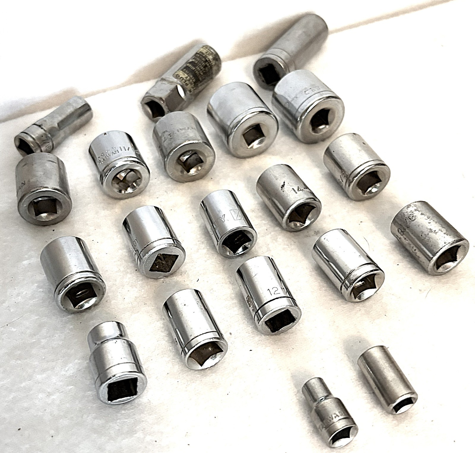 CR -V Set of (20) 3/8 & 1/4″ Drive Sockets SAE MM (4) Short Taiwan Japan