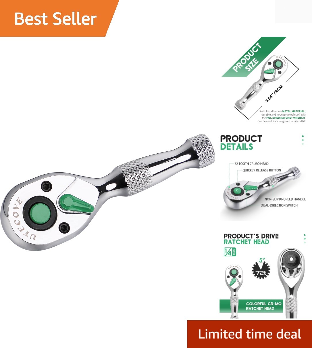 1/4 Inch Drive Ratchet Wrench, 1/4 Ratchet Wrench, 1/4 Drive Stubby Ratchet S…