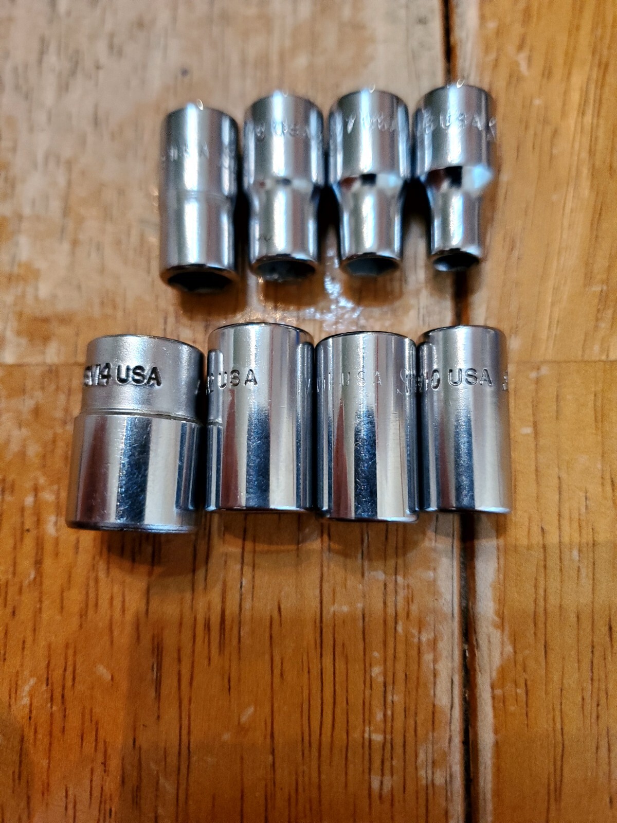 Snap On 1/4 Drive 3/16-7/16 6PT Shallow Sockets V Series Lot Of 8