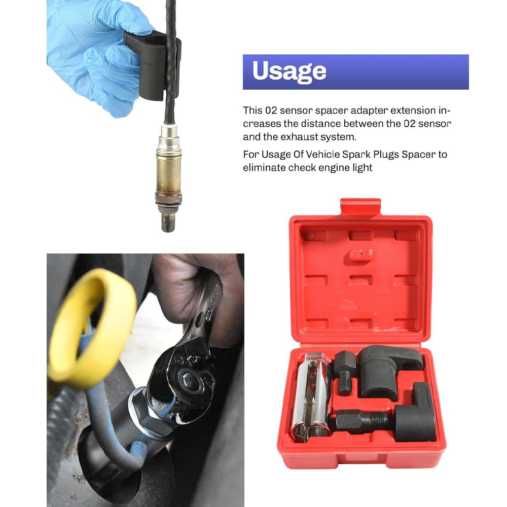 5Pcs Oxygen Sensor Socket Vacuum Wrench O2 M12 M18 Tool Renew Thread Chaser Set