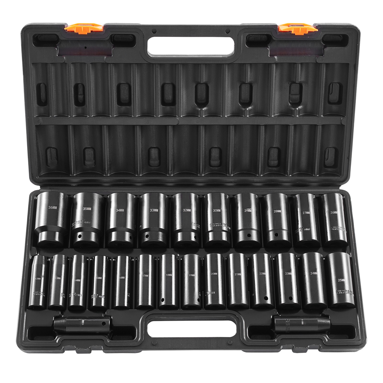 VEVOR Impact Sockets Set 1/2 Inch Drive 26 PCS 10 – 36mm Deep 6-Point Set