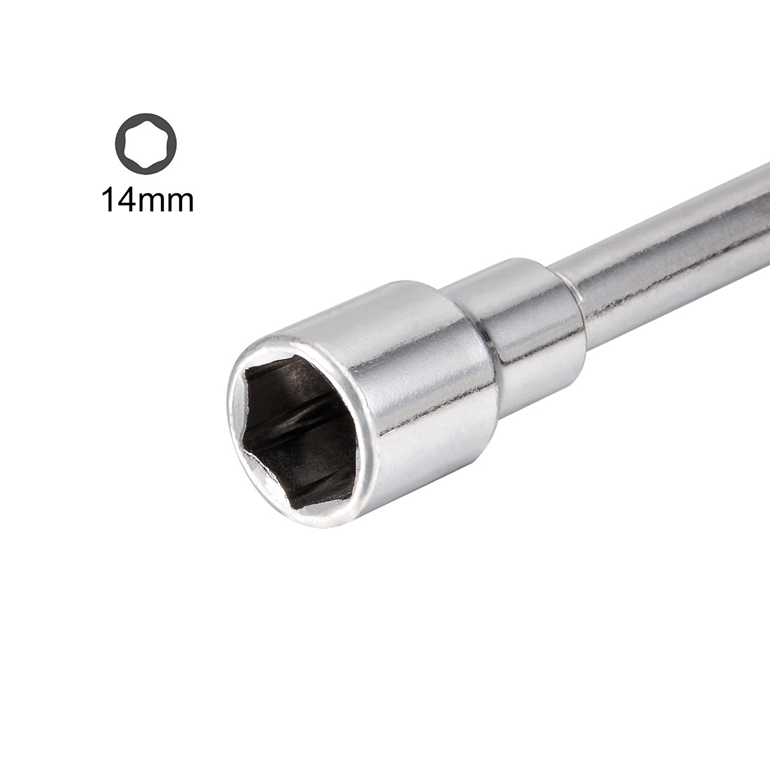 14mm Metric L Shaped Angled Open Hex 6 point Socket Wrench Silver New