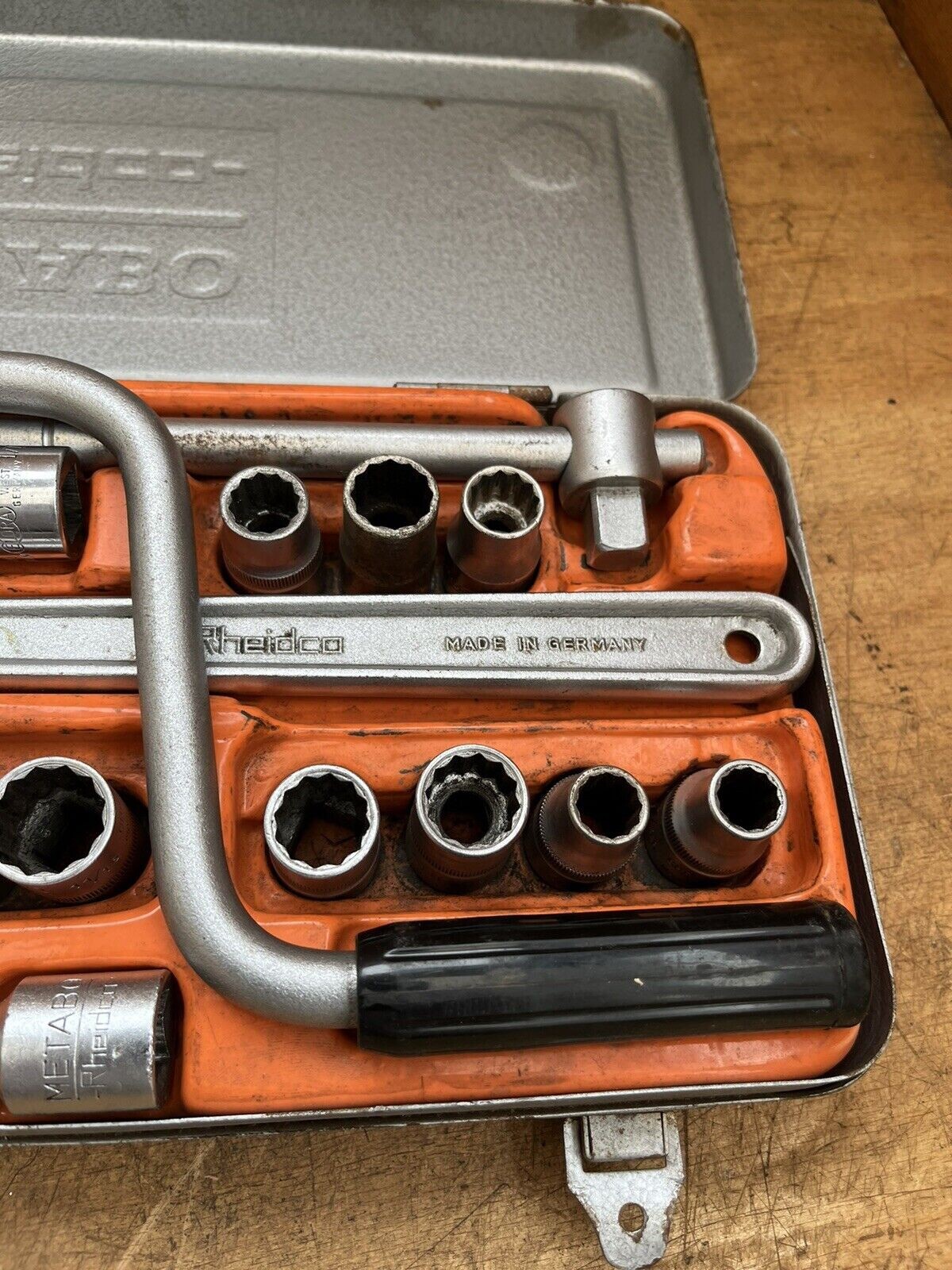 23pc Metabo Rheidco Socket Set 1/2″ dr Made Germany SAE/Whit (3 sockets Elora)