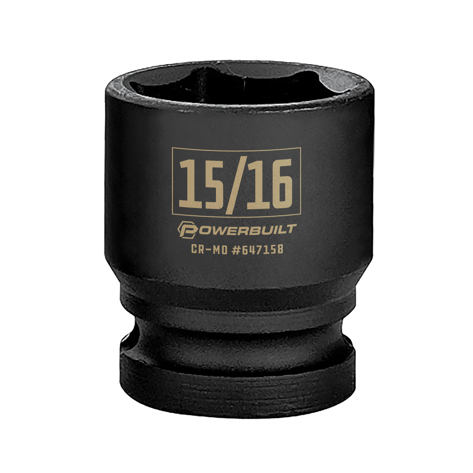 Powerbuilt 1/2 Inch Drive x 15/16 Inch 6 Point Impact Socket – 647158