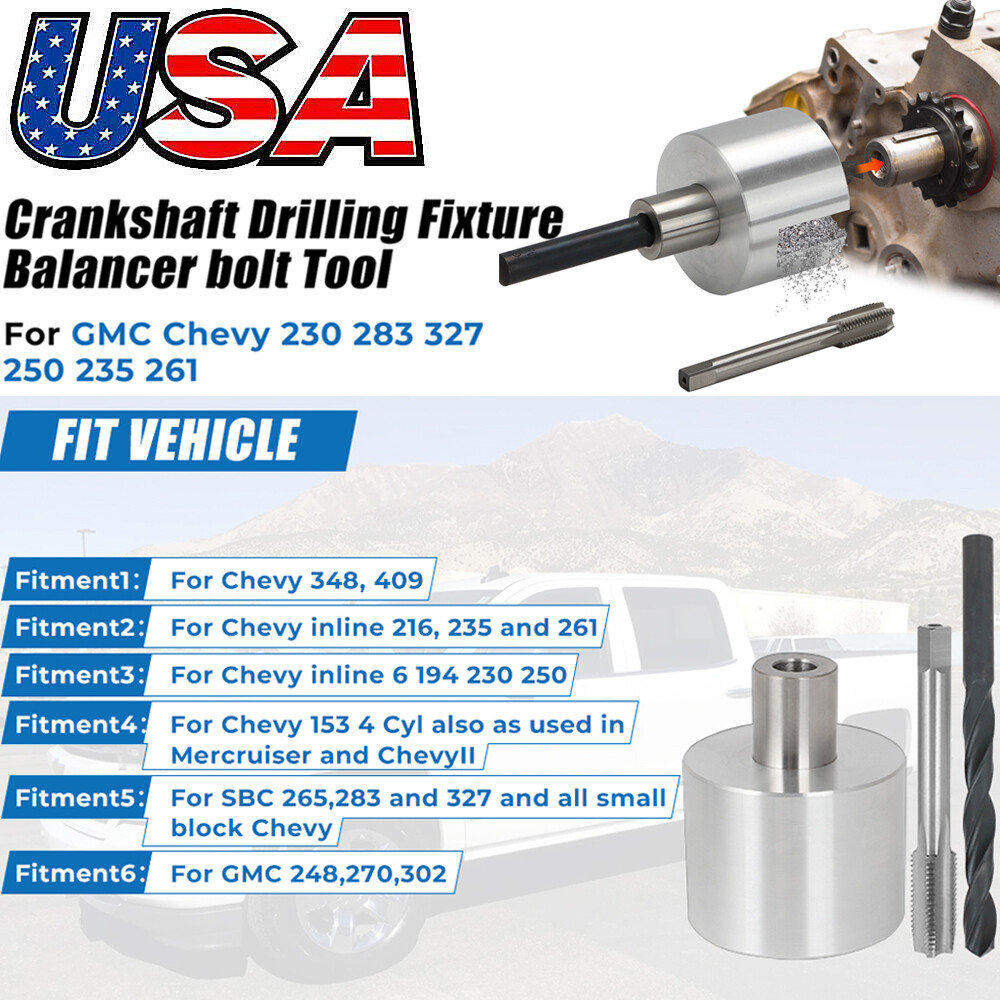 Crankshaft Drilling Fixture Balancer Bolt Tool For GMC Chevy SBC 235 261 348 409