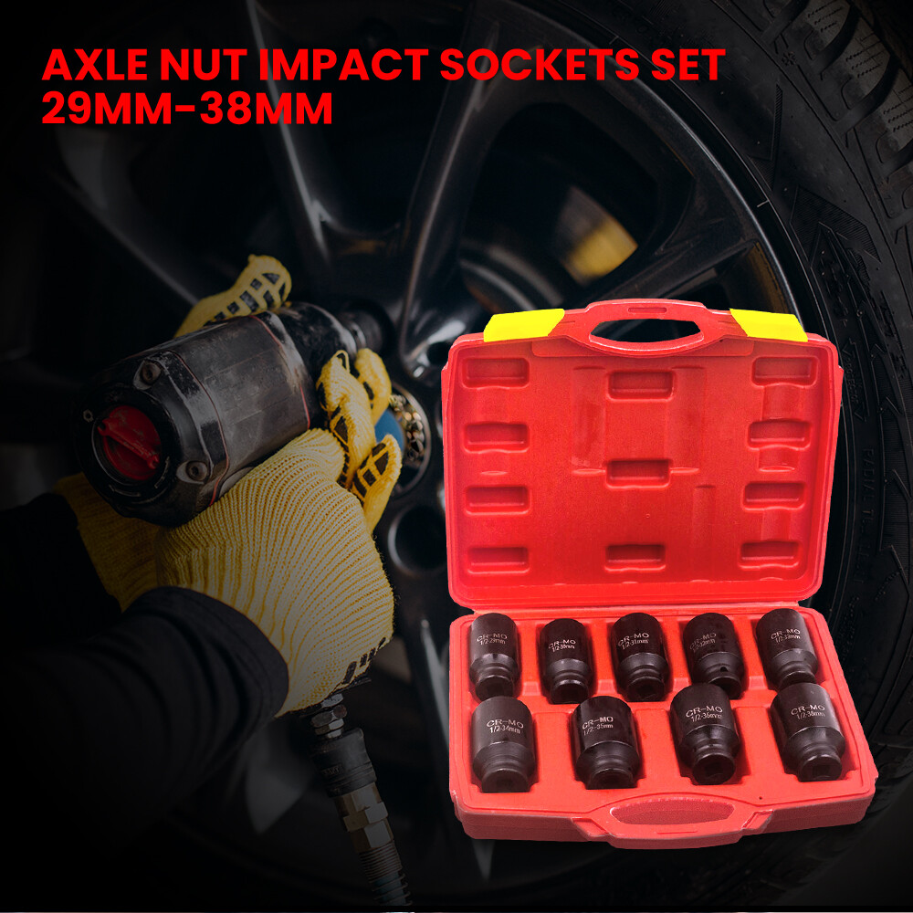 Deep Impact Socket Kits 1/2″ Drive Metric Axle Hub Nut Socket 29mm-38mm