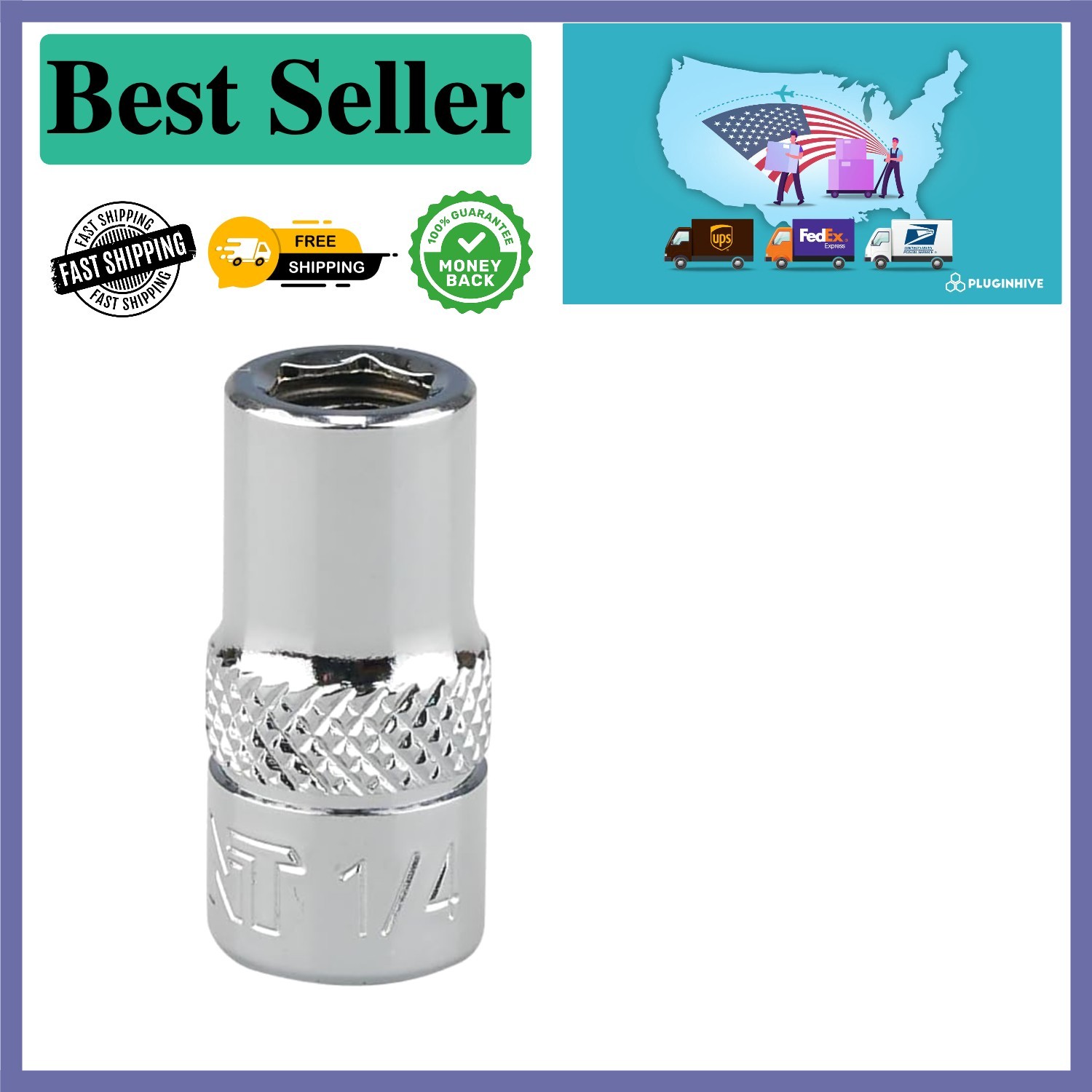 1/4-inch Drive to 1/4-inch Hex Magnetic Adapter for Ultimate Precision