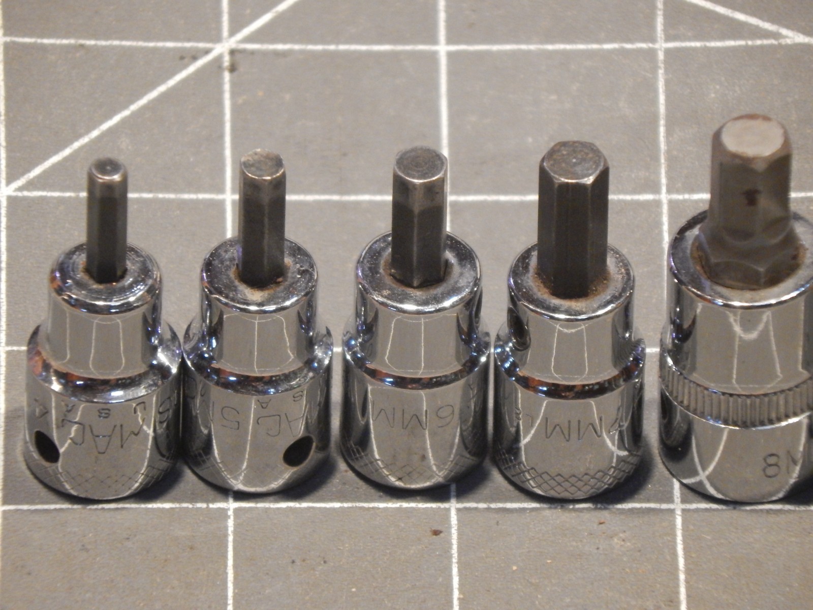 Mac Tools 7Pc Metric 3/8″ Drive Hex Allen Socket Driver Set 4MM 10MM Dr