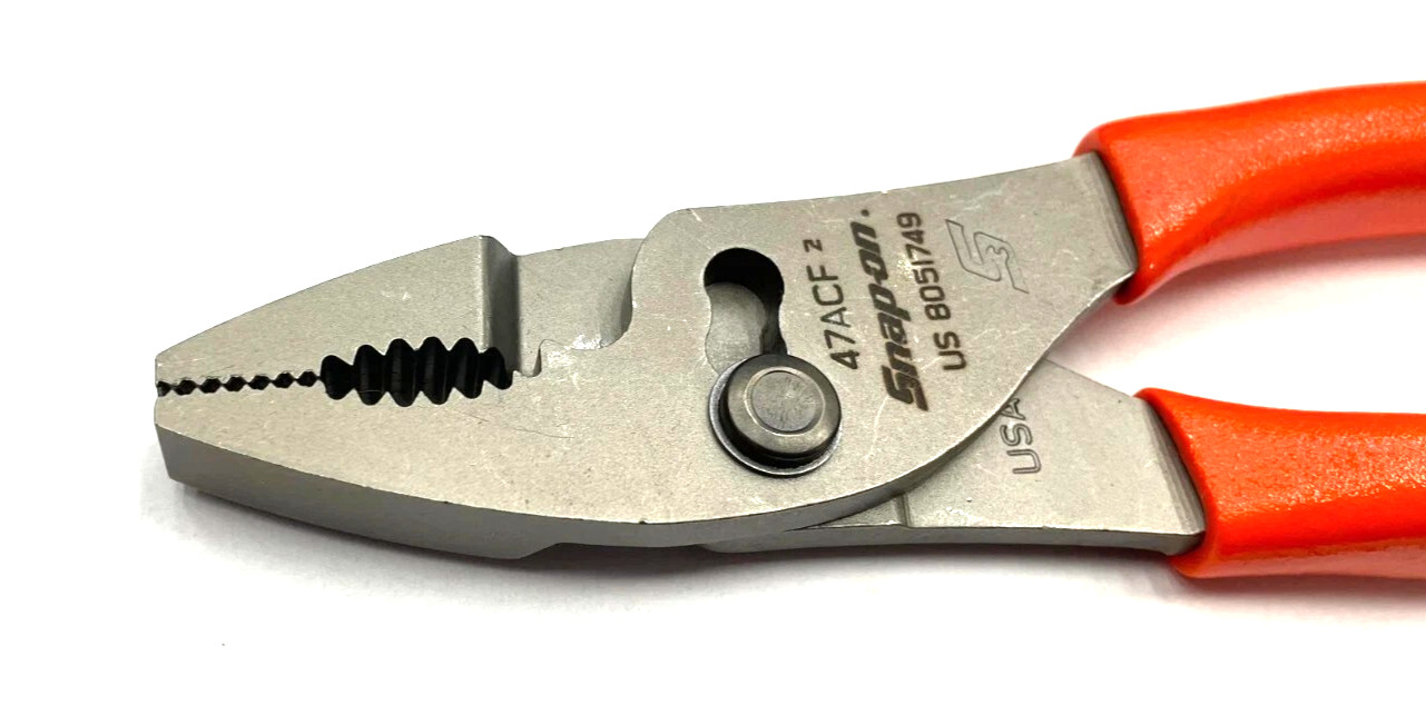 New Snap-on™ 7″ long Orange Vinyl Grip Combination Slip Joint Pliers 47ACFO