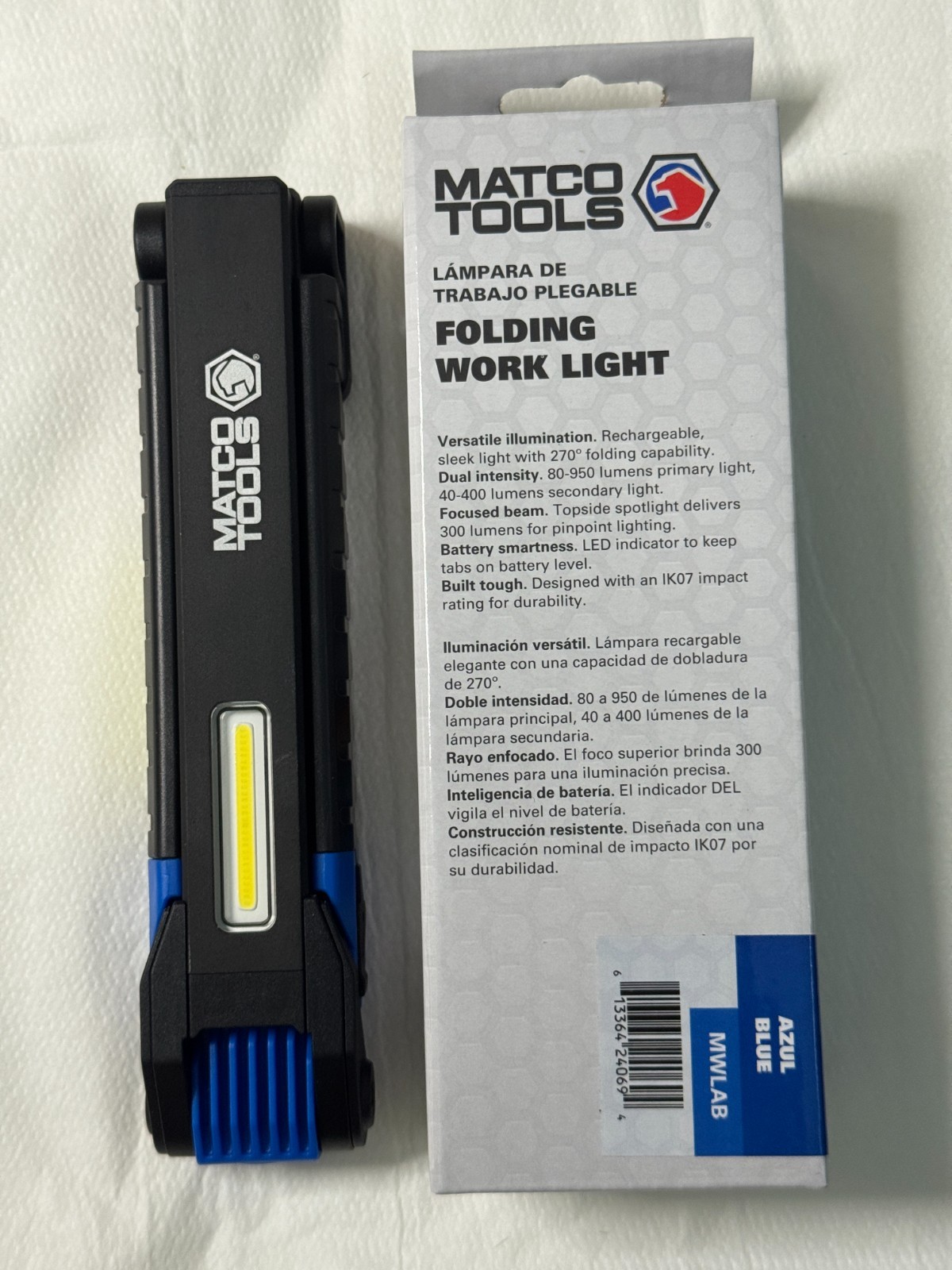 Matco Tools Cordless Folding Work Light MWLAB – Blue