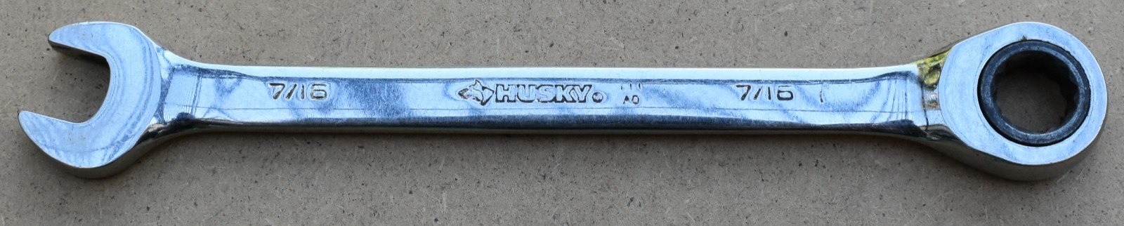 HUSKY TOOLS AO, 7/16″ SAE 12-POINT OPEN/BOX END RATCHETING WRENCH