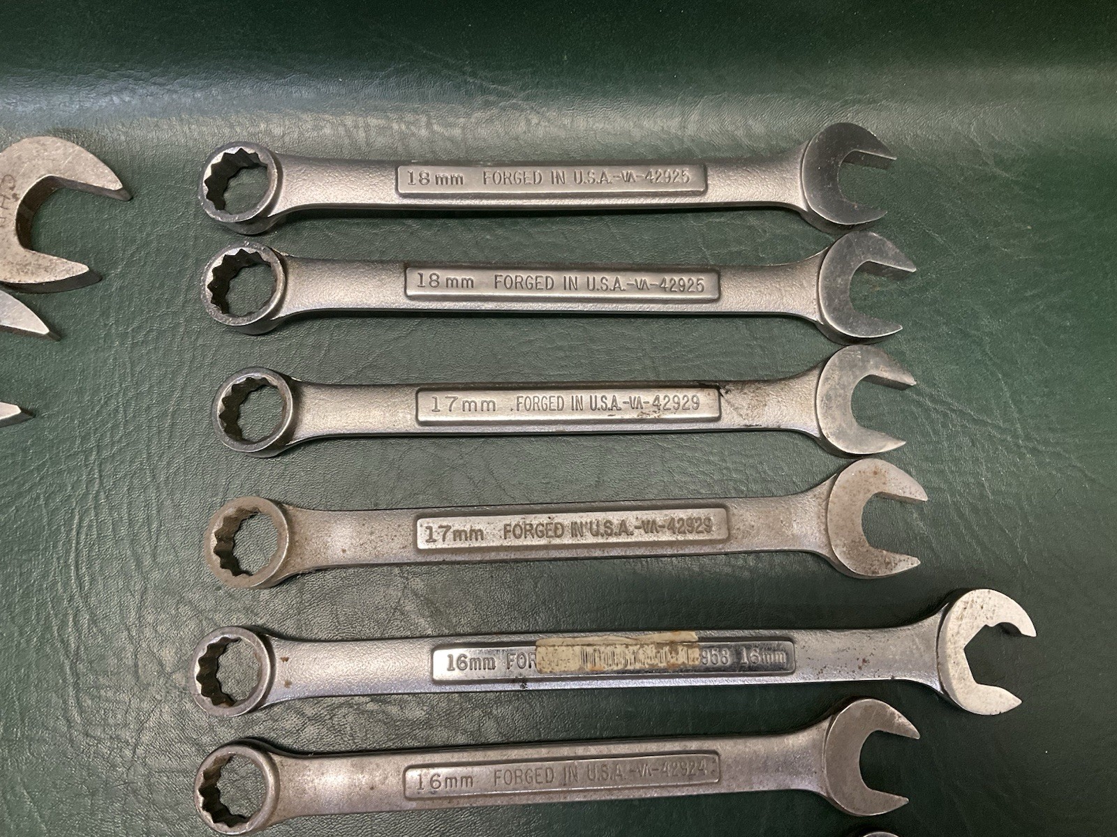 Vtg Craftsman SAE & Metric 12 Point Wrench lot -V- USA 15/16″ – 1/4″ & 18mm-7mm