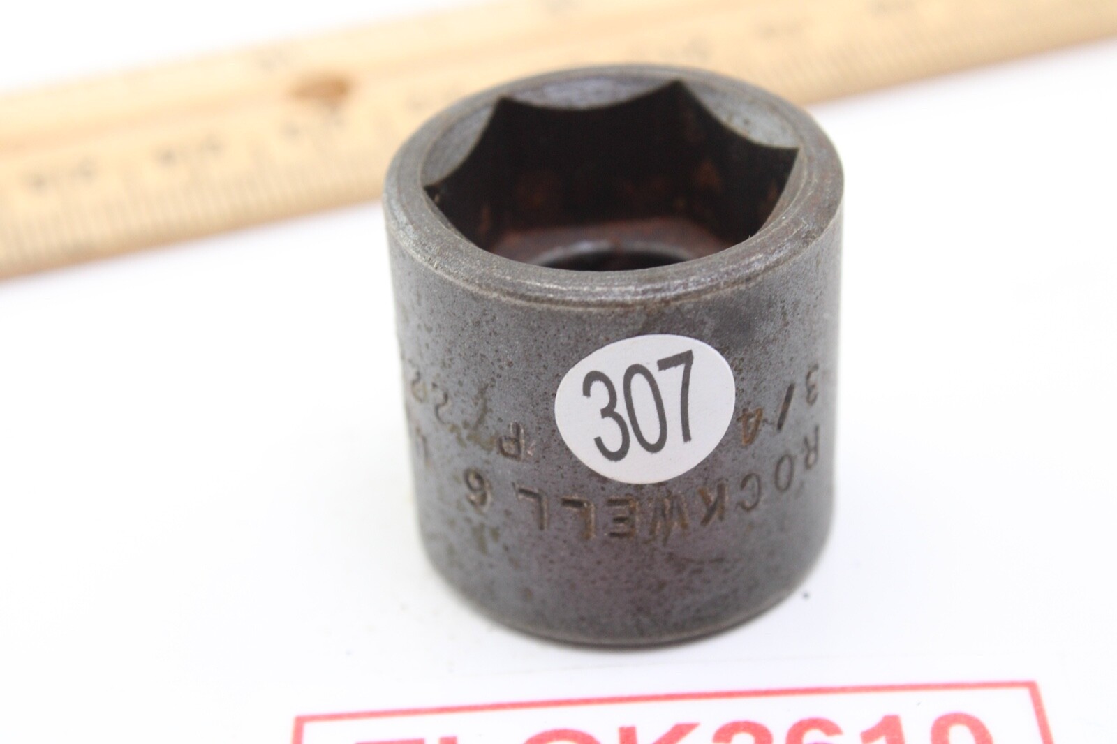 Rockwell Tools P-2224 3/4″ SAE Black Oxid 3/8″ Drive 6 Point Shallow Socket USA