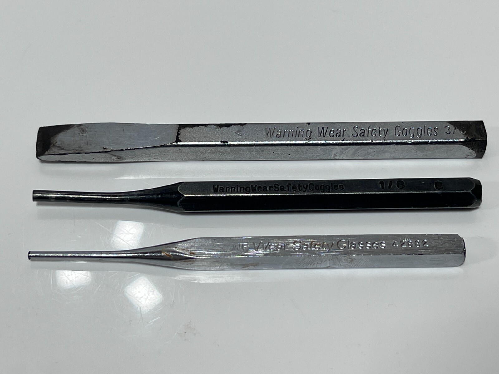 Craftsman Tools USA 3pc Punch Chisel Lot – 42882 Pin, 42972 Chisel, 42883 Punch