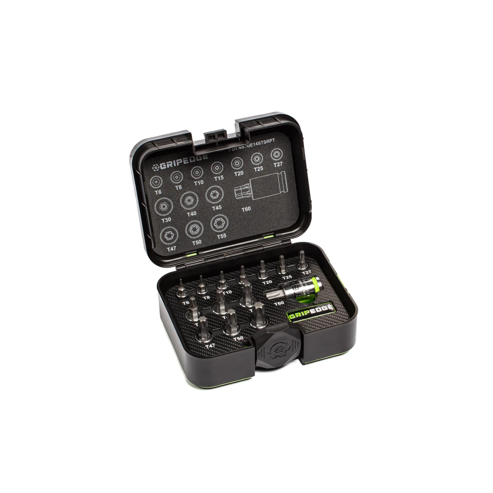 GripEdge Tools GE14STSRPT RPT TORX SET Star Sockets T6 to T60 bits 14-pc