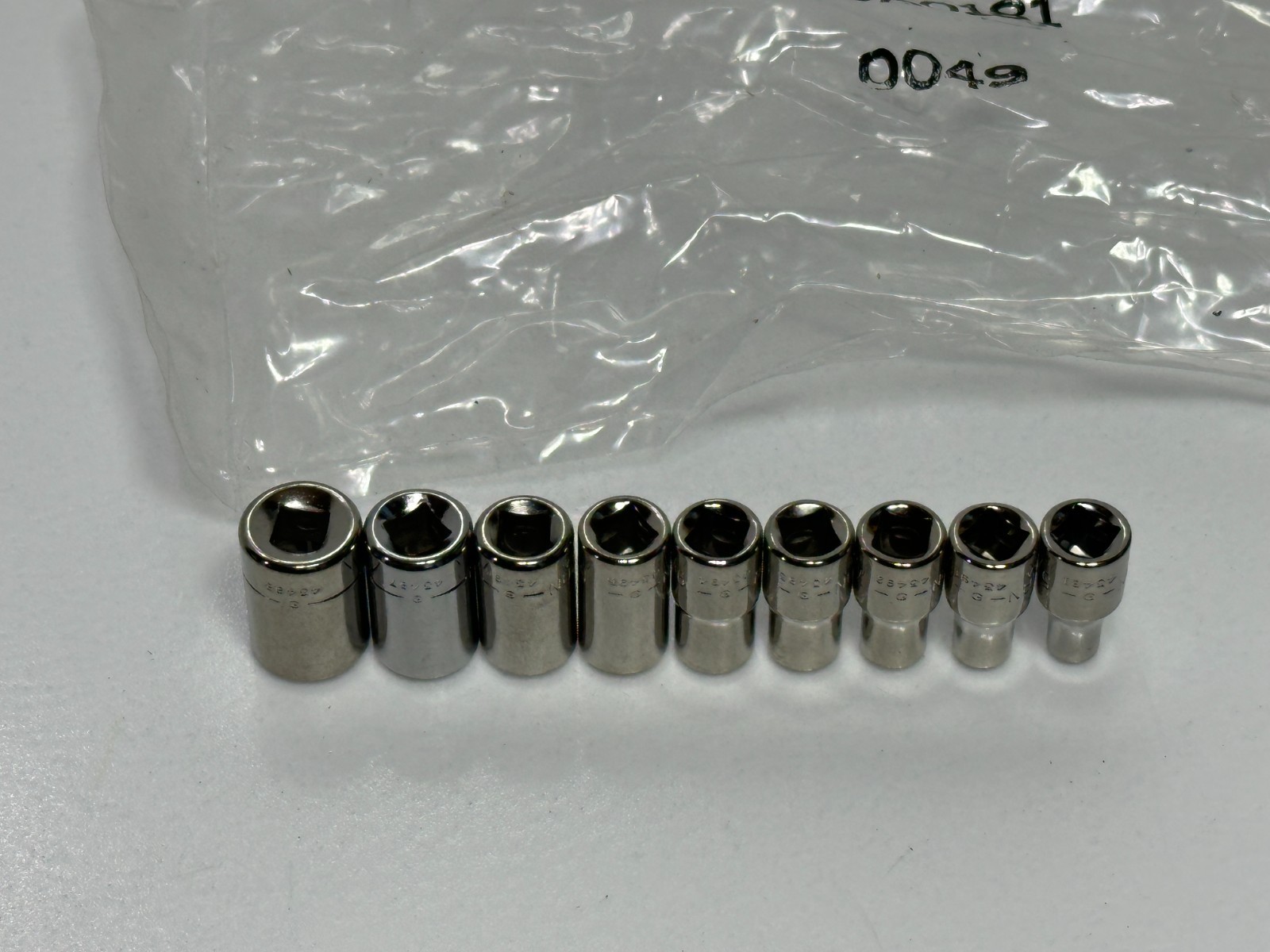 🇺🇸 Craftsman Tools USA G 9pc SAE 5/32-7/16″ Shallow Socket Set 1/4″ Drive, NOS