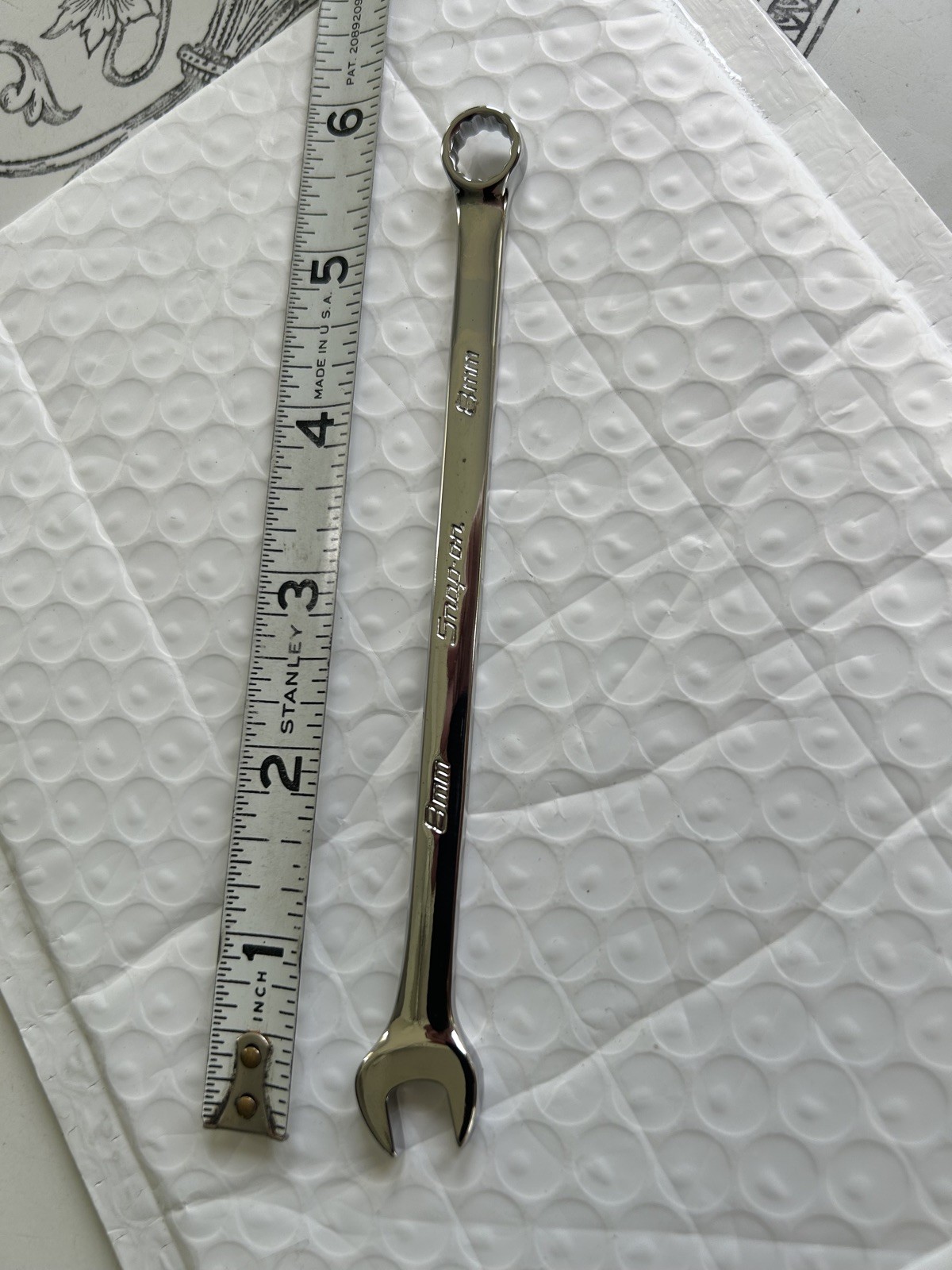 Snap-on USA 8mm OEXM80B Long Combo Wrench 12-Point. SUPER CLEAN. DATE CODE 2017.