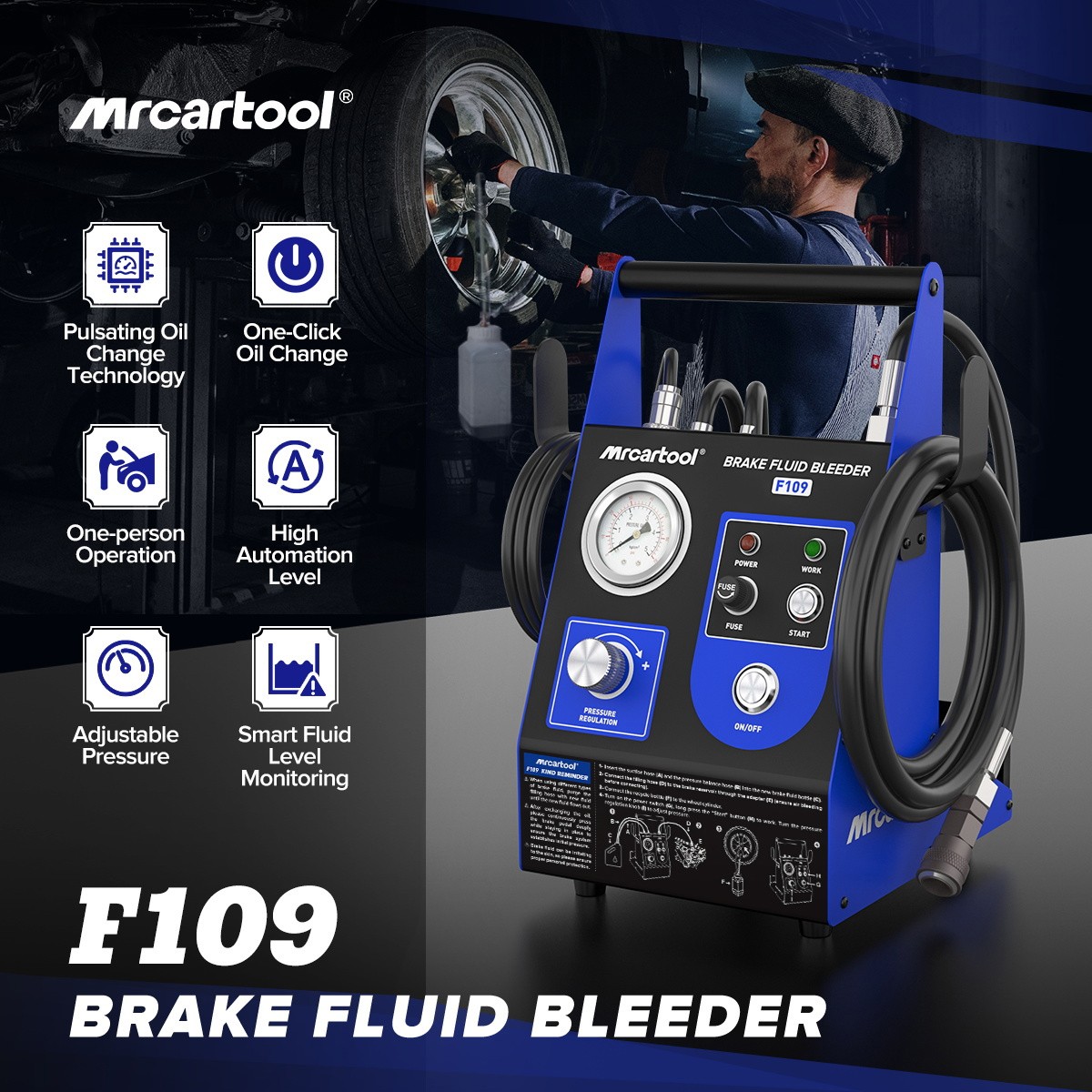 Electric Brake Bleeder Kit Automotive Brake Fluid Oil Exchange Machine 110V