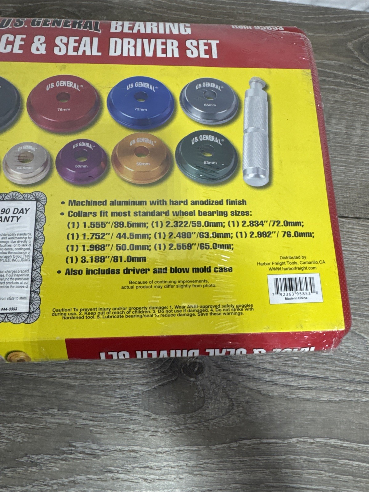 US General 95853 Bearing Race & Seal Driver Kit – 10 Pieces New!!