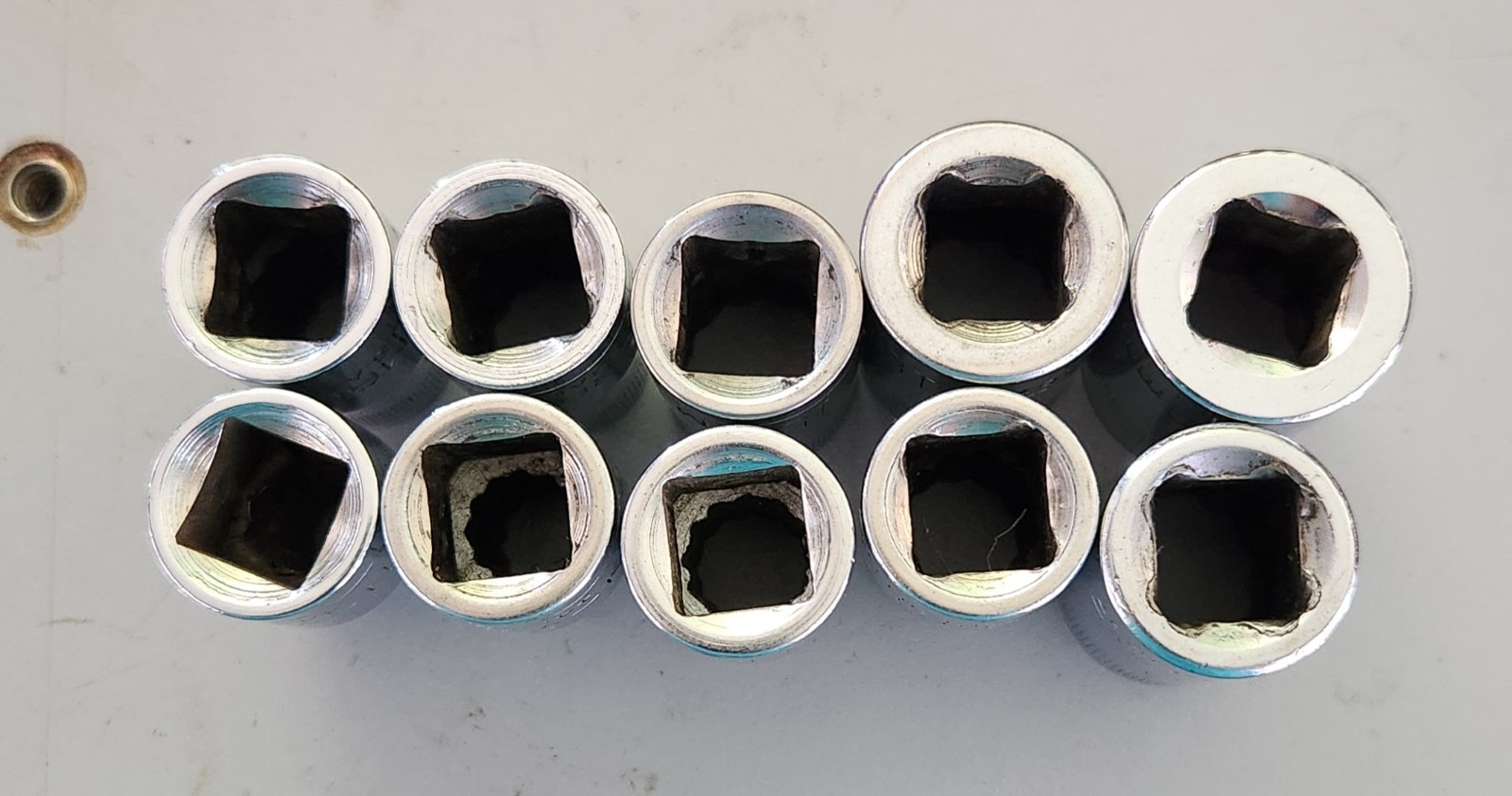 Vtg Craftsman USA 10 pc 1/2″ drive shallow metric socket set 12 pt 9mm-19mm