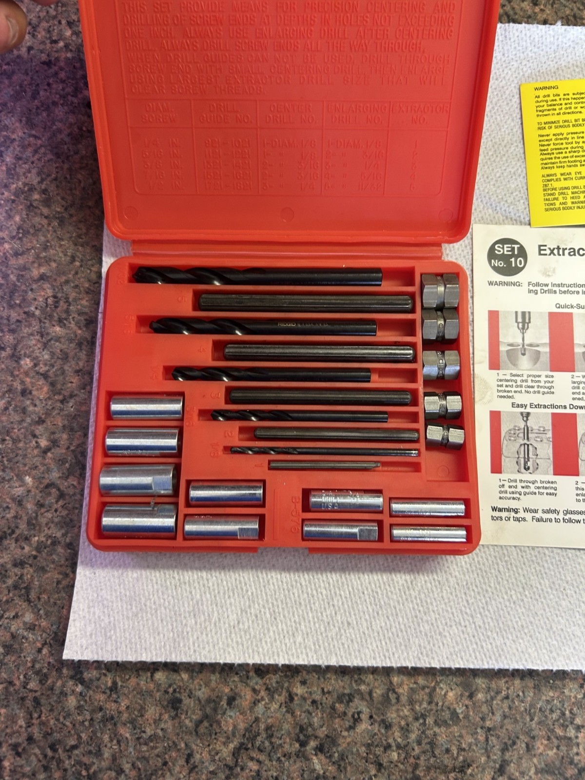 Blue Point Snap On E1020 1/4″-1/2″ Diameter Screw Extractor Set -New