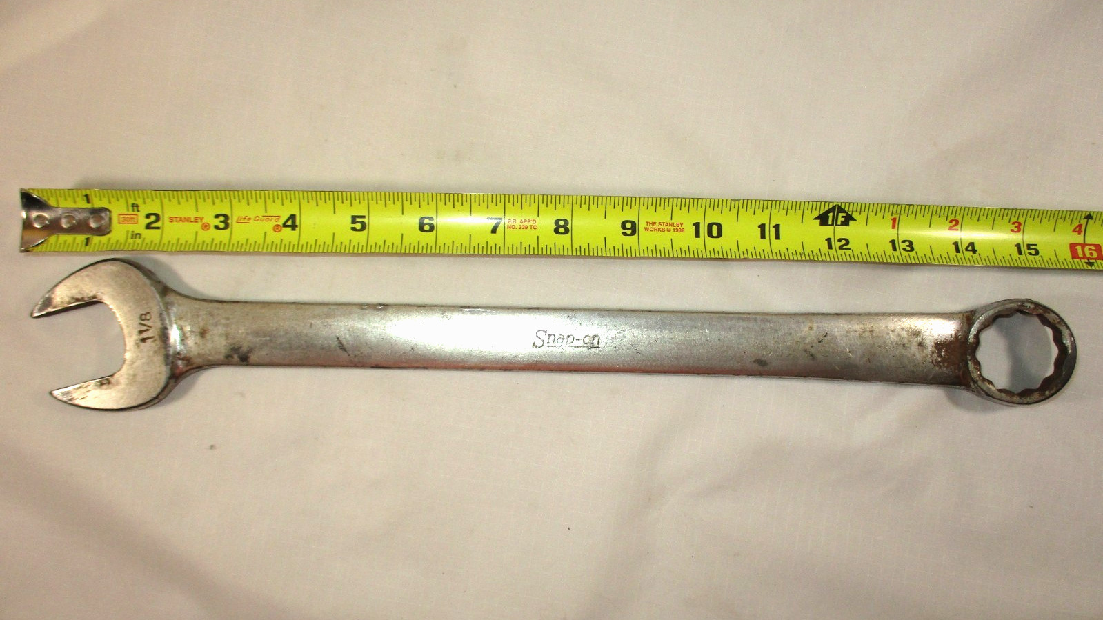 Vintage SNAP-ON Tools 1 1/8″ Combination Wrench~OEX36~USA~Underlined Logo~USED