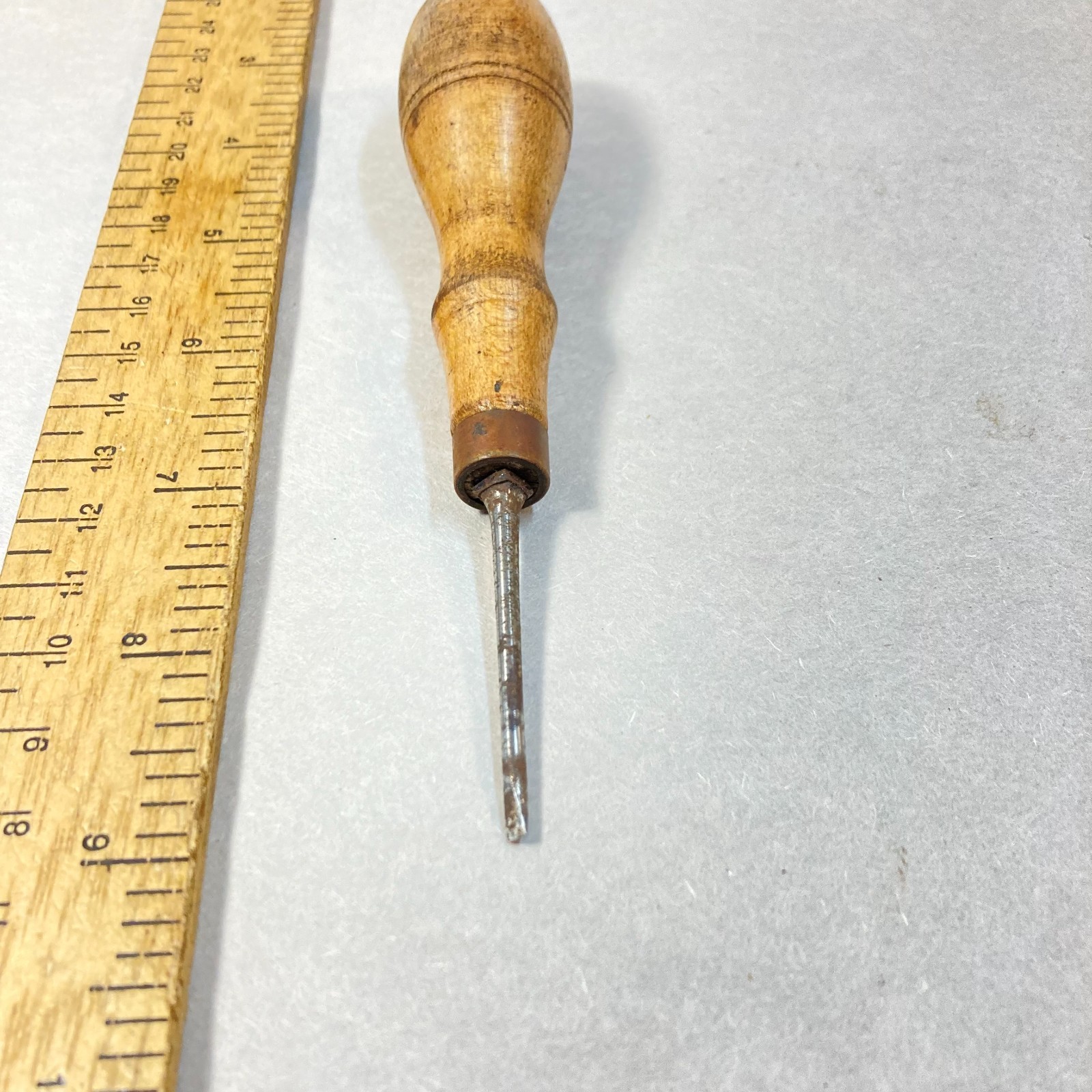Vintage Screwdriver Fine Flat Tip Wood Handle Jeweler Toolmaker