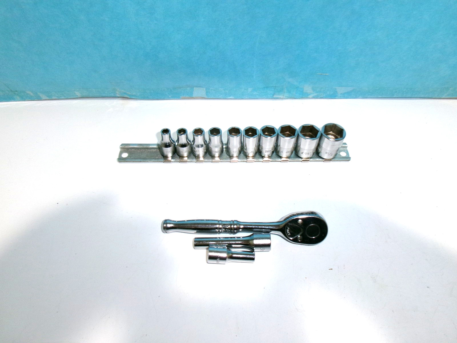 Snap-on TM4 – TM18 11 Pc 1/4” Drive SAE 6 Pt Shallow Socket Set USA