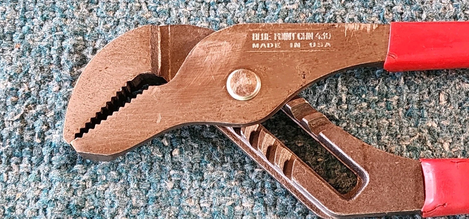 BLUE POINT CHN 430 10″ CHANNELOCK SLIP-JOINT PLIERS USA! Grind Marks Torn Grips.