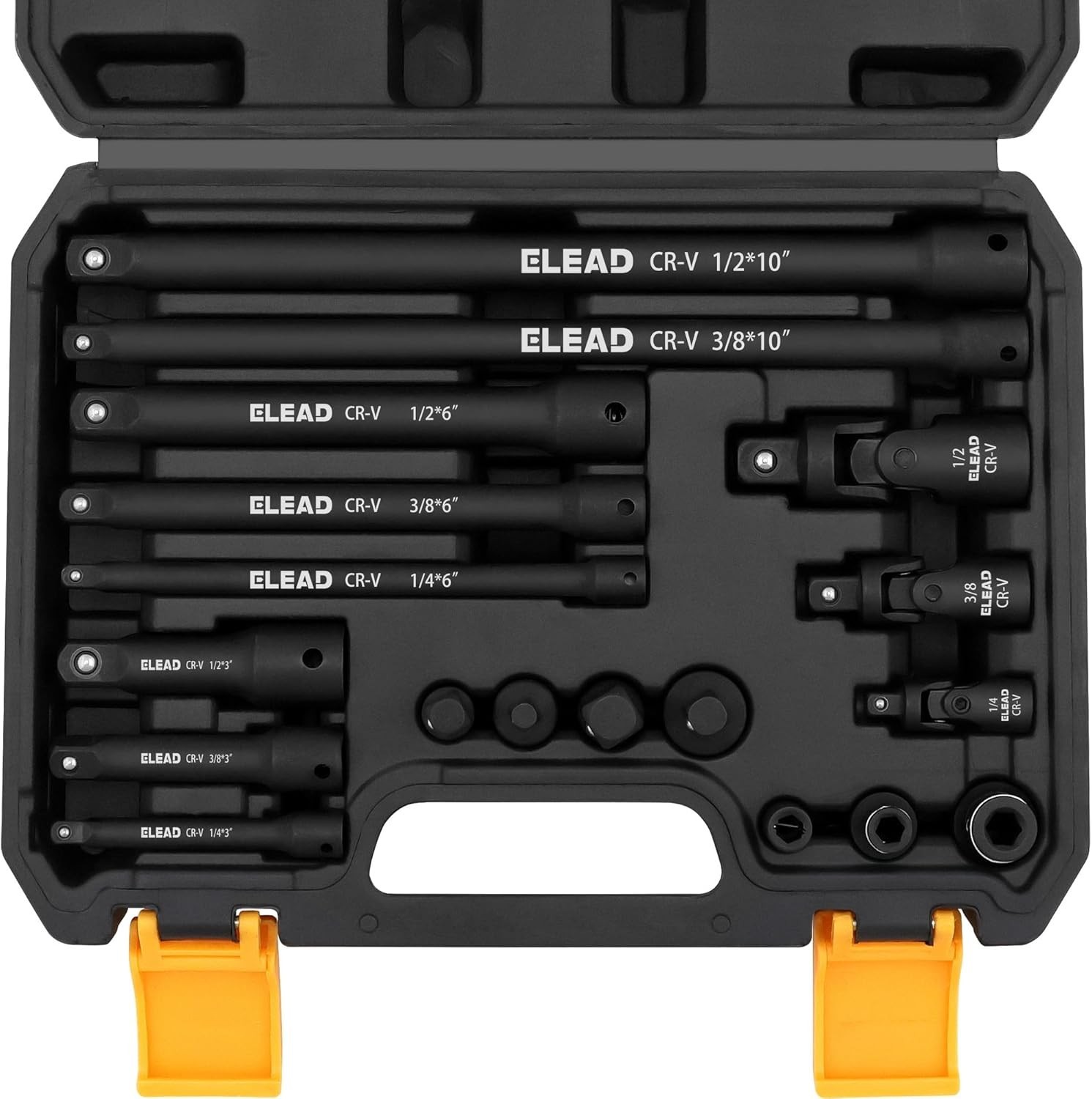 Professional 18-Piece Impact Socket Extension Set with Easy-Access Storage Case