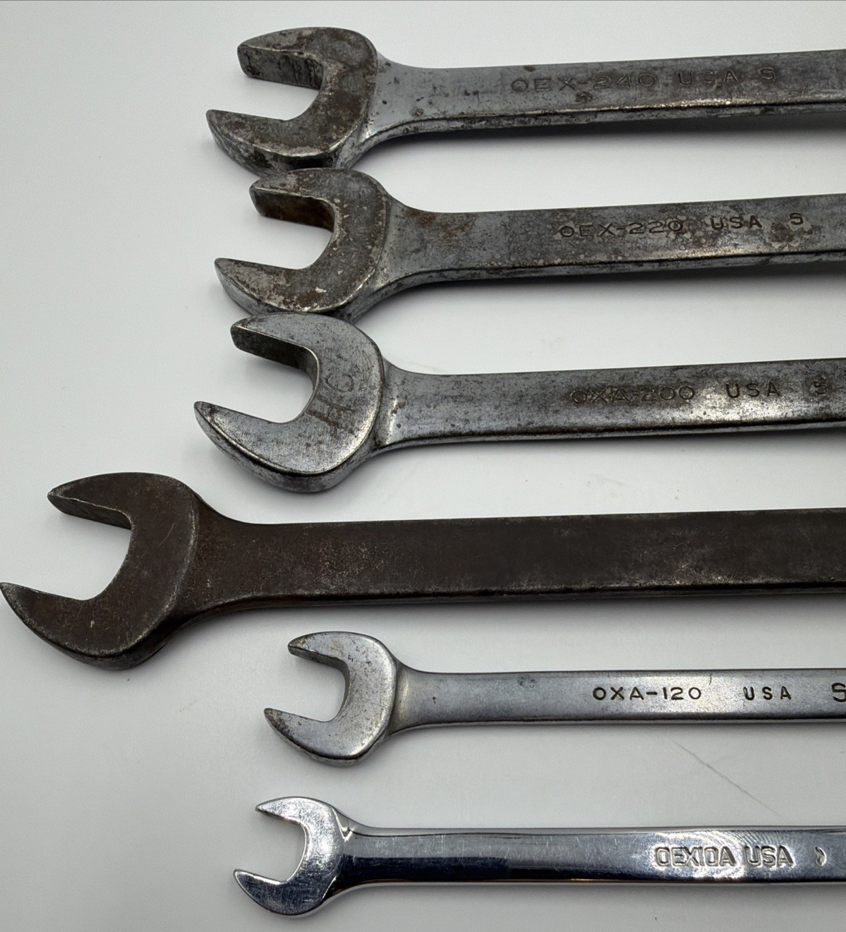 Vintage Snap-on Tool 6pc OEX Combination Wrench Lot 11/16″ 3/4″ 5/8” 3/8″ 5/16″