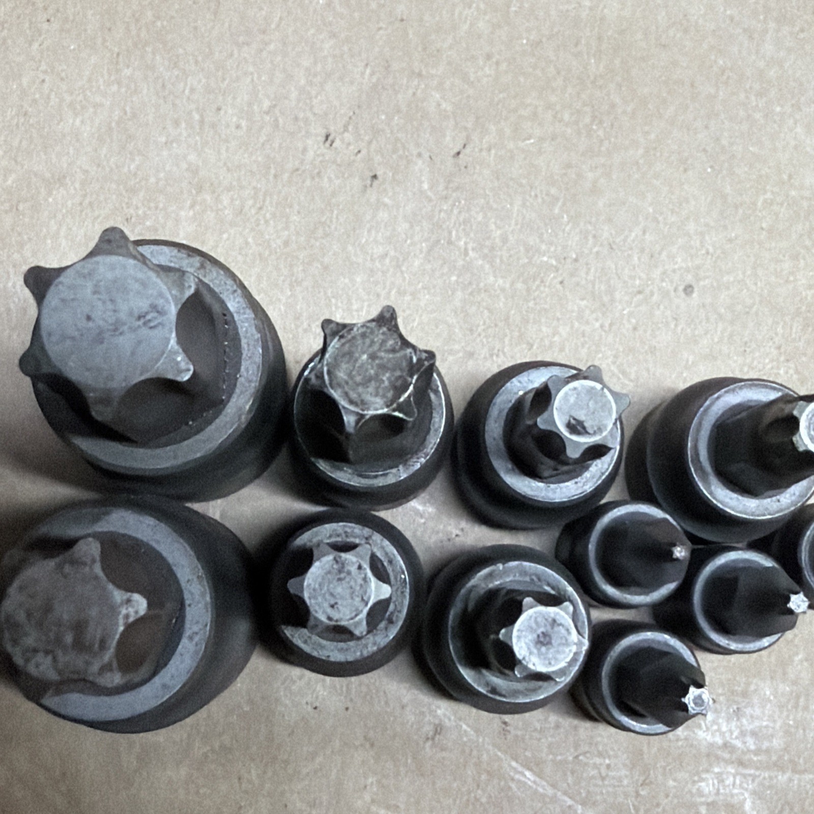 OTC Torx Bit Sockets Lot of 11 T(70,60,55,50,47,45,40,15,10,8,6) Used Lot
