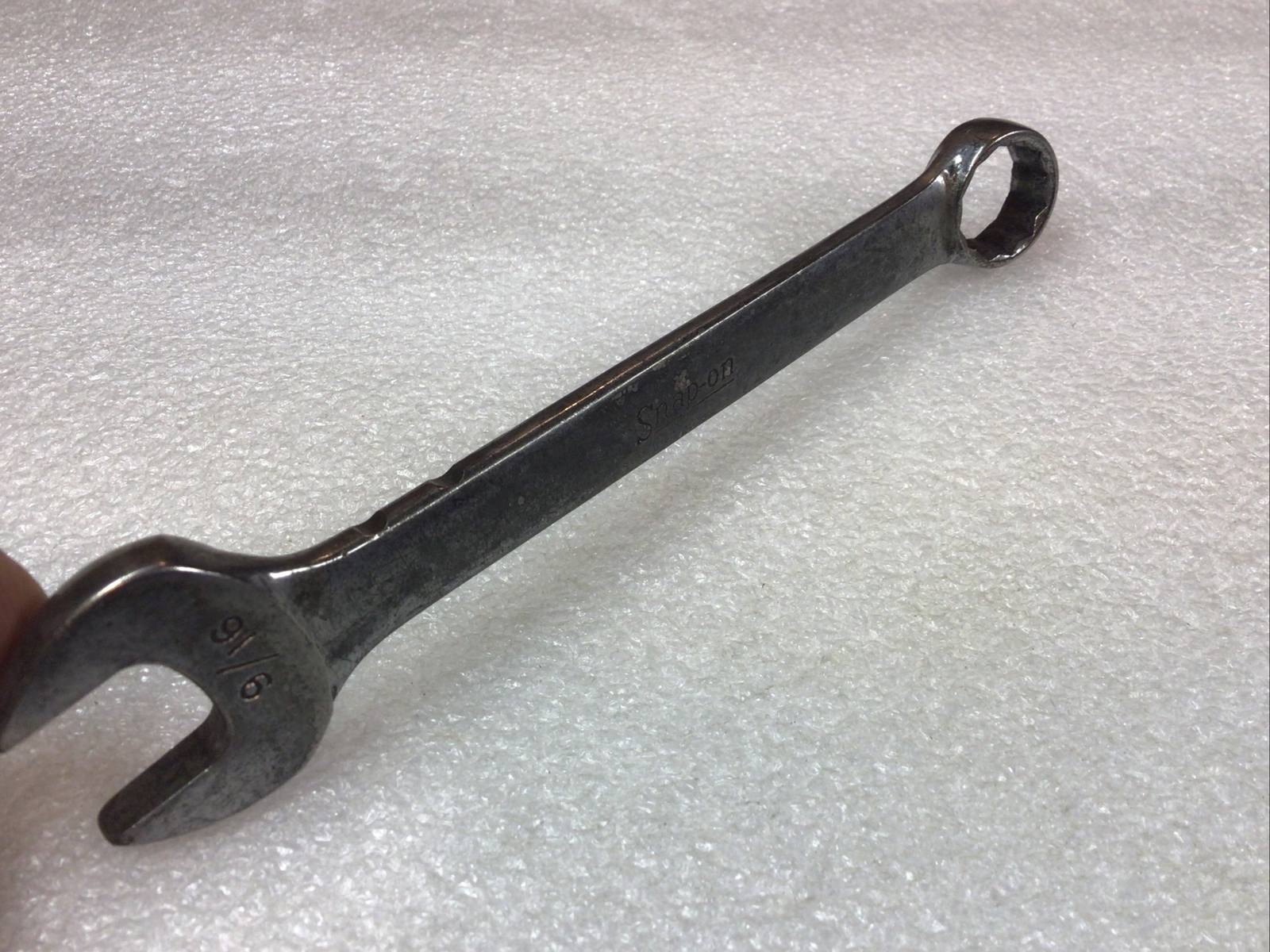 SNAP ON#OEX180A – 9/16”, SAE, Short, Off Set, Combo. Wrench 12 Pt., Vintage-USA-