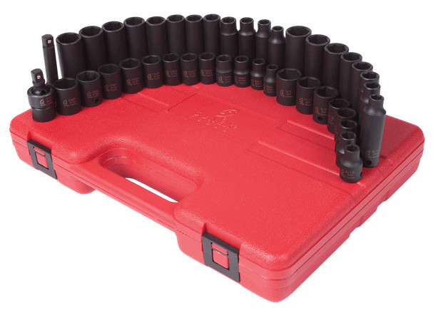 42 Piece 3/8″ Drive SAE and Metric 6 Point Impact Socket Master Set SUN3342