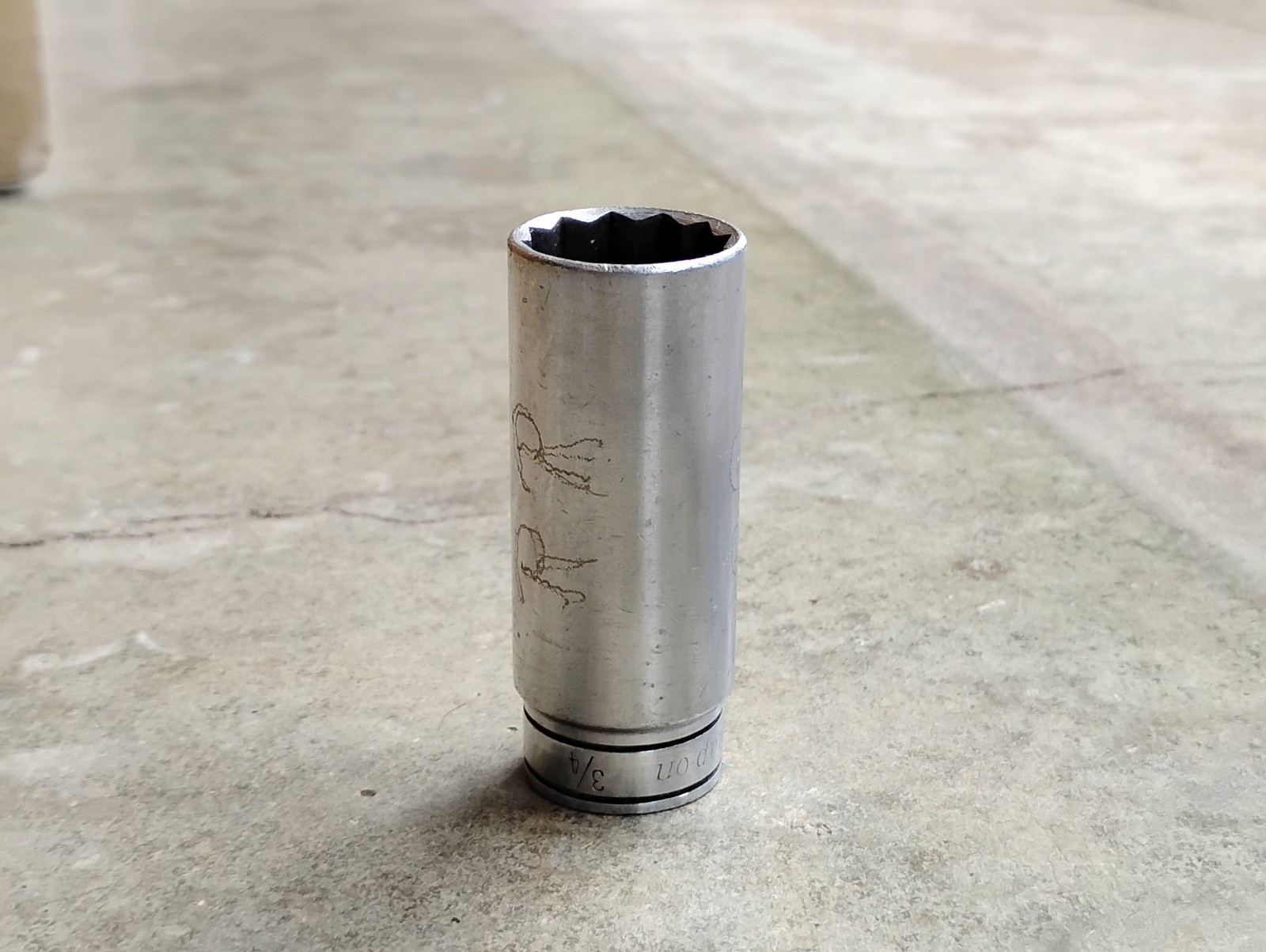 Vintage Snap-On SF-241 3/4″ Chrome Deep Socket 12 Point 3/8″ Drive, Made In USA