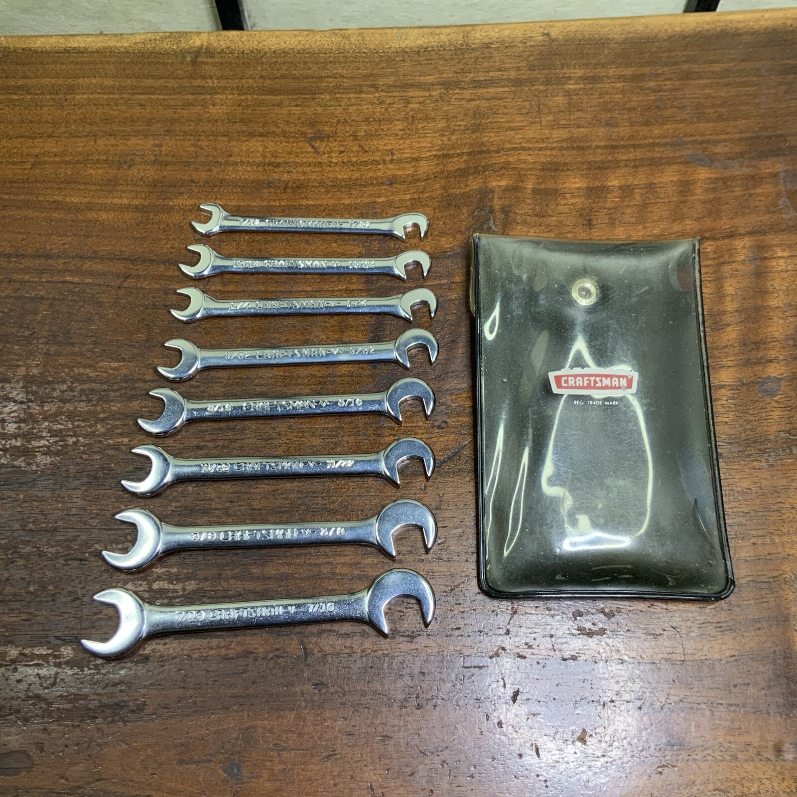 Vintage Craftsman 8 Piece SET Open End Ignition Wrench Set 9-4306 V SERIES USA