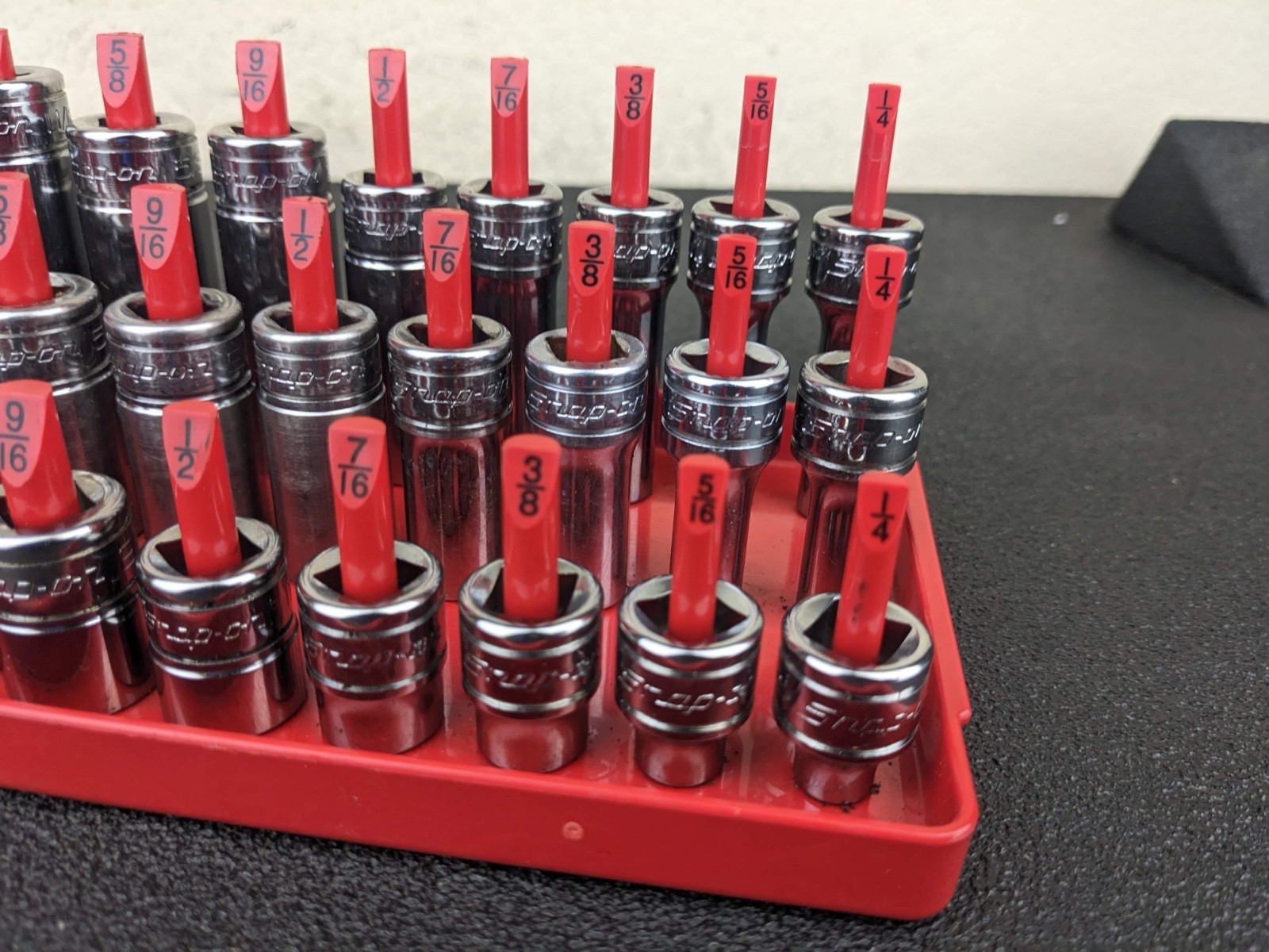 #bo723 Snap On USA 39pc 3/8″ Drive SAE 6 Point Shallow Semi Deep MASTER SET