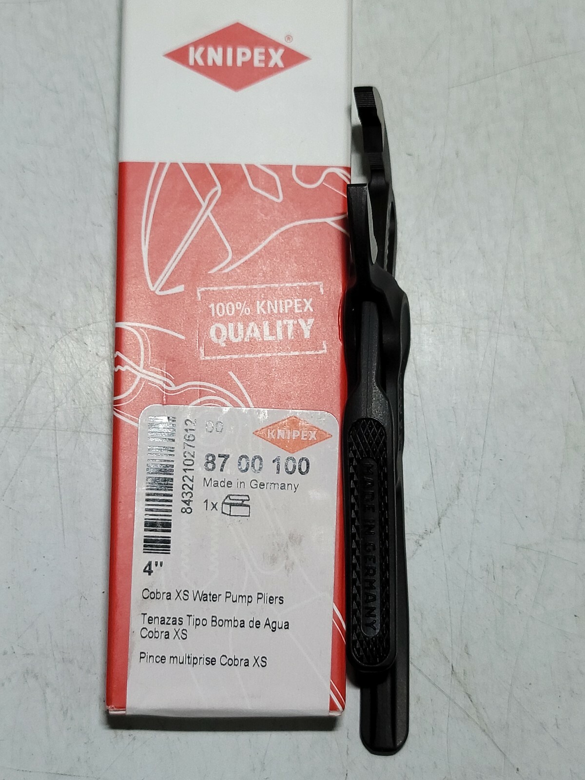 New Knipex 4″ Mini XS Cobra 11 Position Adjustable Pliers #8700100
