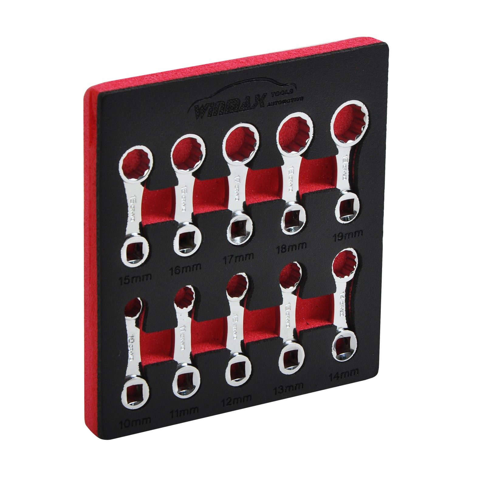 10pc Torque Wrench Spanner 12 Point Adaptor Set, 3/8″ Drive, Metric: 10mm – 19mm