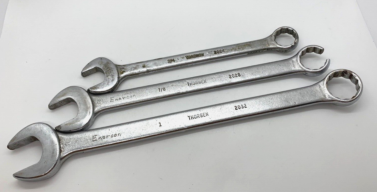 VTG Thorsen Tools SAE 3/4″ 7/8″ 1″ Wrench Set Combination Lot 12-PT Long Shaft