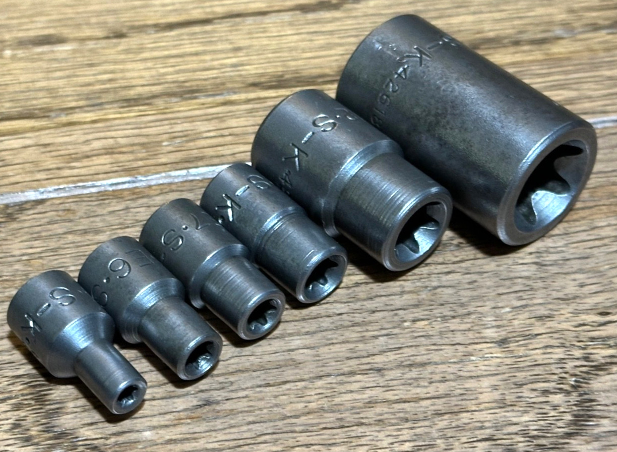 🇺🇸 SK Tools USA E4-E18 Inverted TORX Female External Set Star Socket Lot