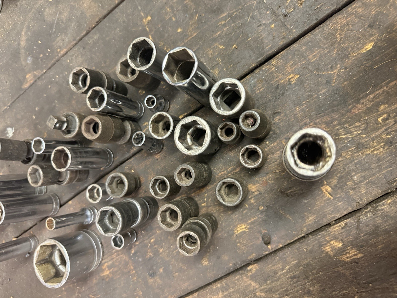 Snap-on Socket Lot 35pc Mixed Sizes SAE Metric Vintage USA Tools Mechanic Set Bu