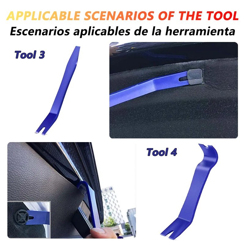 5Pcs Car Trim Removal Tool Set Hand Tools Pry Bar Panel Door Interior Clip Kit