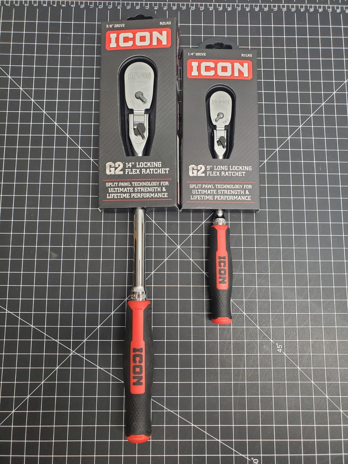 Icon G2 Locking Flex Head Ratchet Set (2PCS) ¼ & ⅜ 70446 (R2LKG) & 70451 (R1LKG)