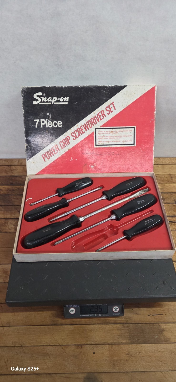 VINTAGE 6 PC Snap On Tools STD107 Black Hard Handle Combination Screwdriver Set