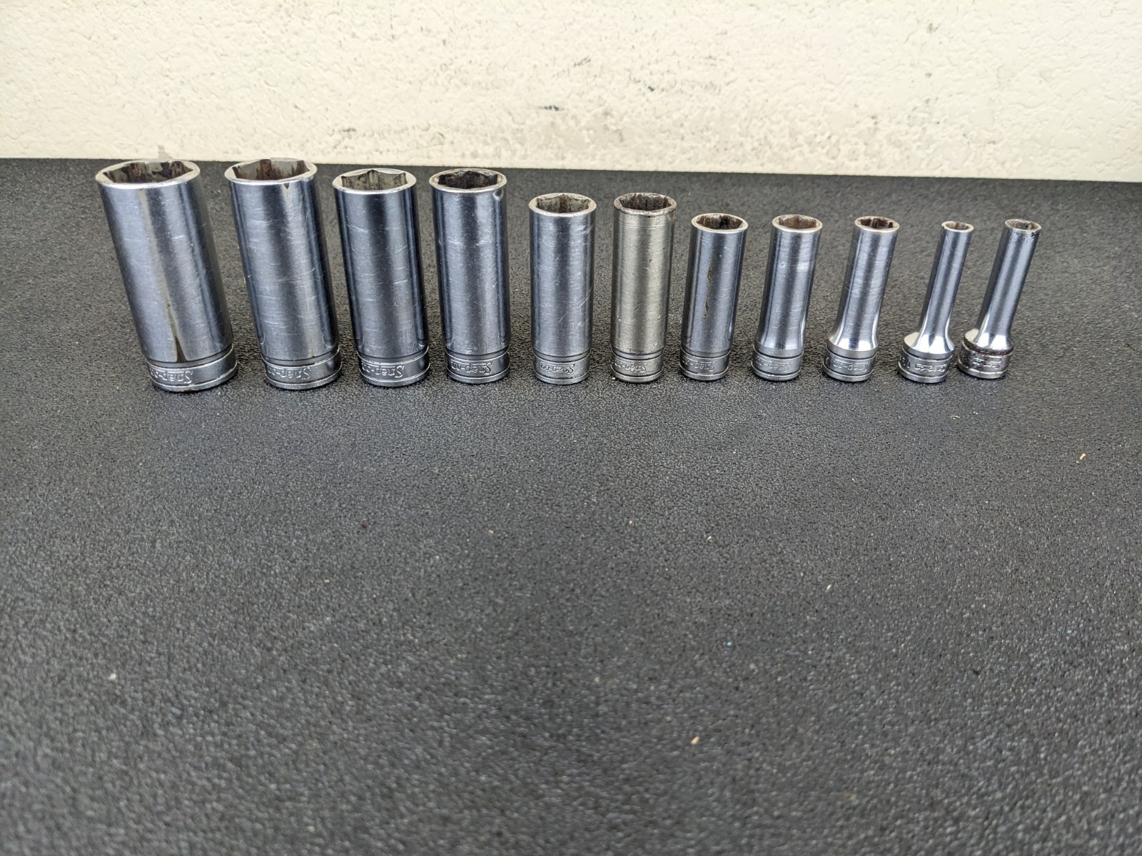 #bo384 Snap on Tools 211SFSY 3/8″ Drive Deep Chrome Socket Set Socket Set