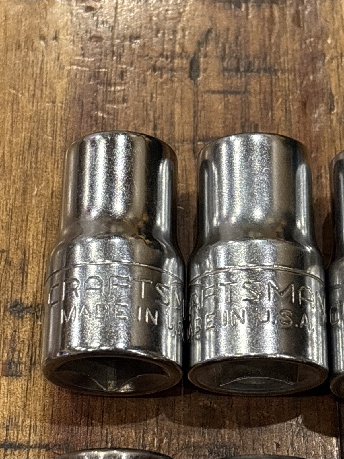 Craftsman 1/2” Shallow Sockets 8 Piece 1/2” Drive 6 Point & 12 Point USA SAE VGC