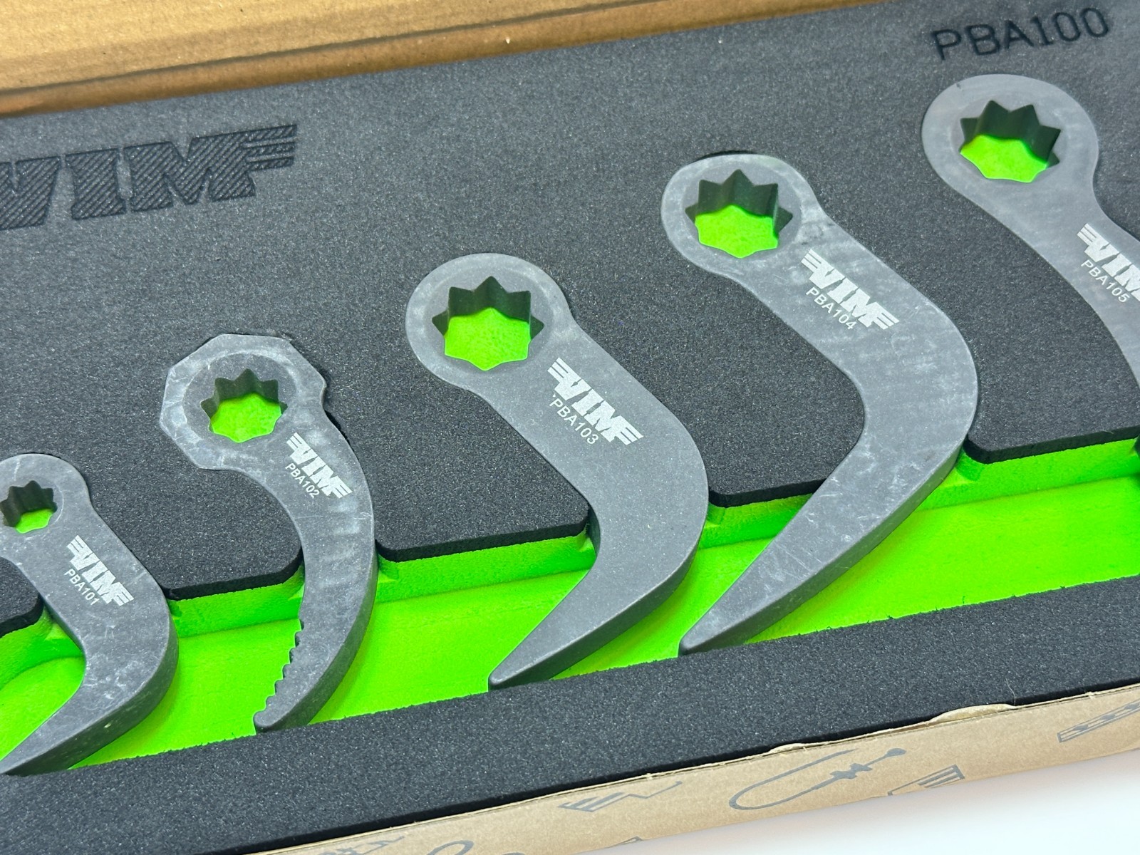 VIM Tools PBA100 5pc Pry Bar Attachment Set w/ Foam Tray 1/4″, 3/8″ & 1/2″ Drive